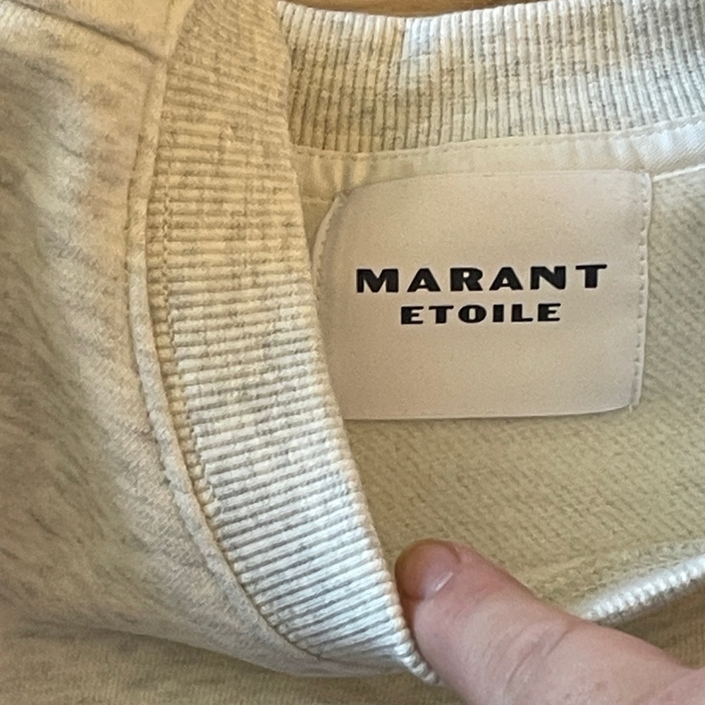 Isabel Marant Logo Pink Cream Sweatshirt Pullover Graphic Sweater Size M - Picture 5 of 8